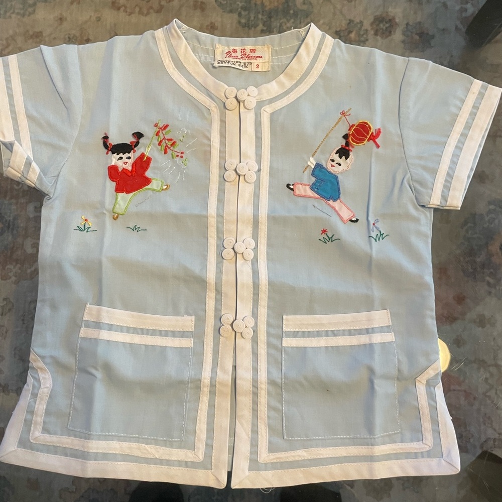 Plum Blossoms Girls Asian Top